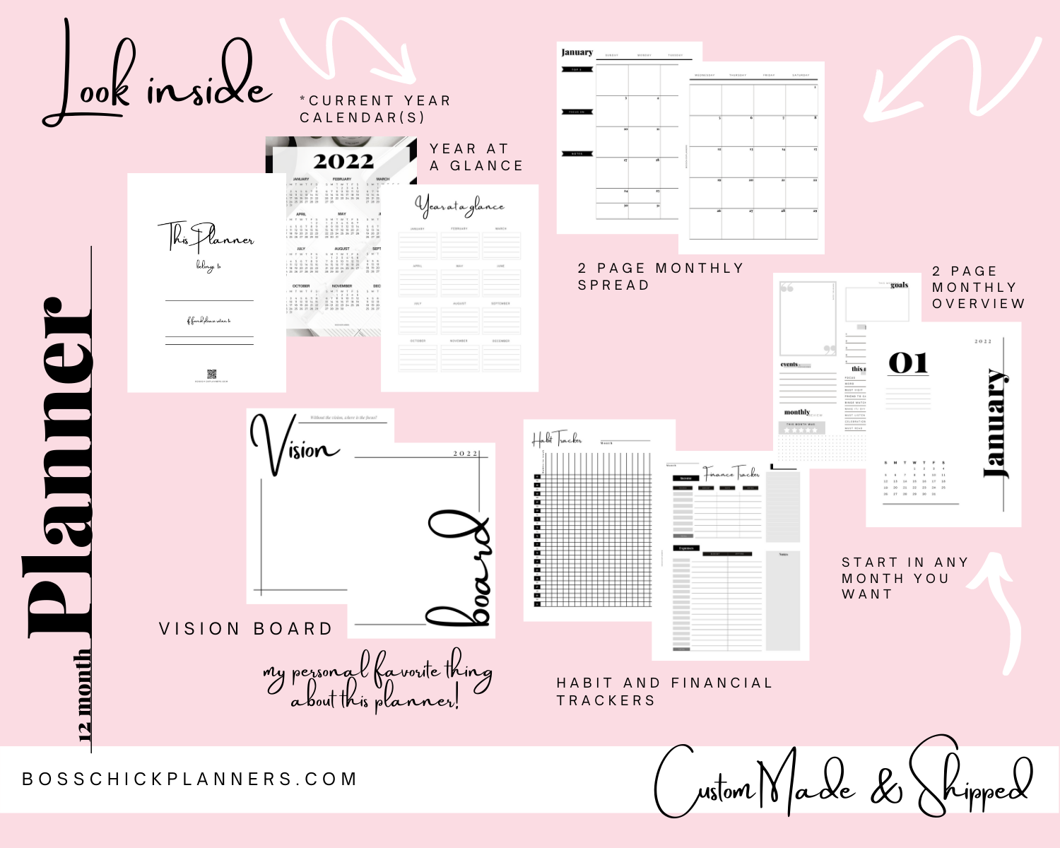 Abstract Art Planner - Beautiful Full Yearly Planner Build Your Planne ...