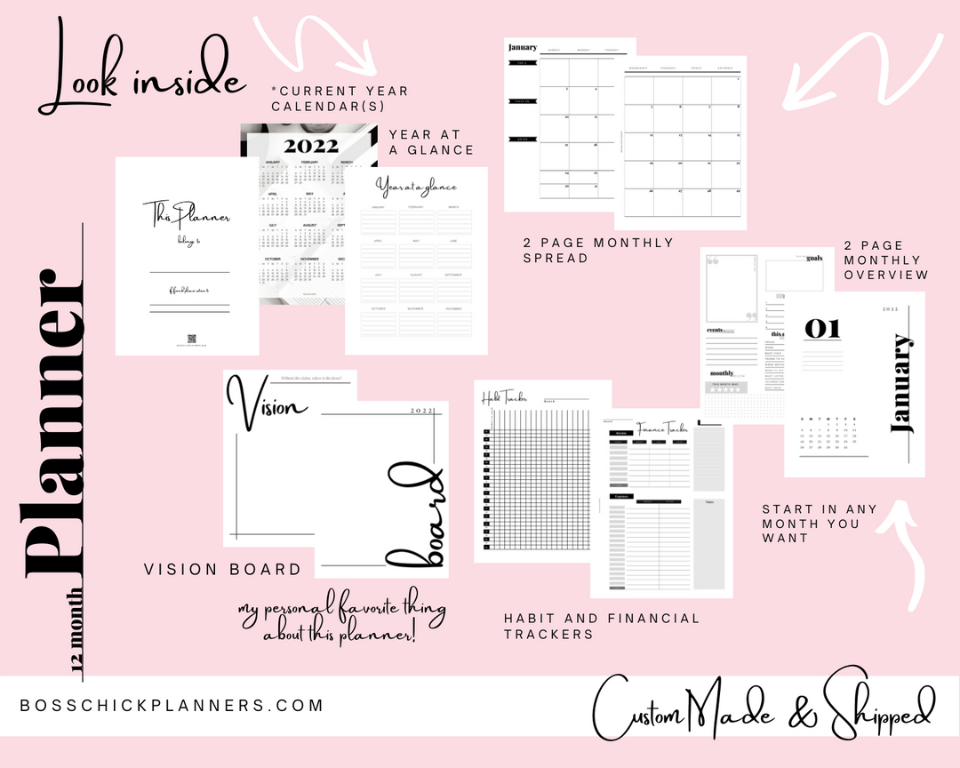 Girl Boss African American Women Planners - Beautiful 12 Month Planner – BossChickPlanners girl-boss-african-american-women-planners-beautiful-12-month-planner-bosschickplanners