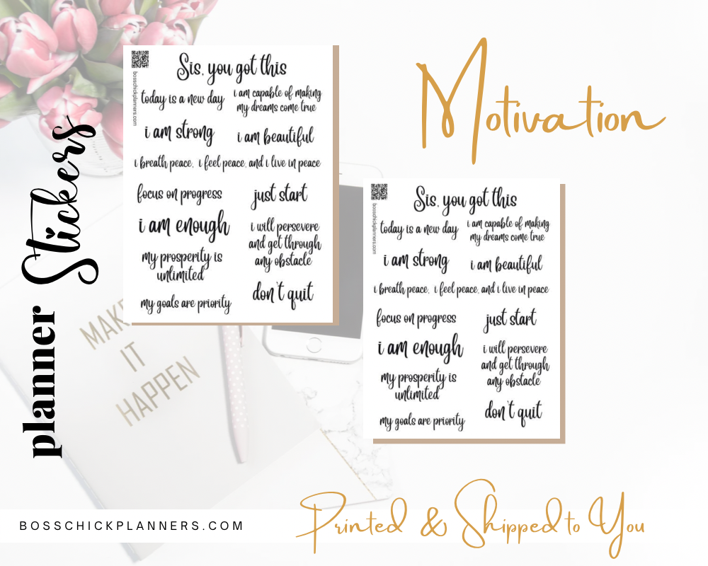 Motivational Planner Sticker Sheet. Motivational planner stickers for